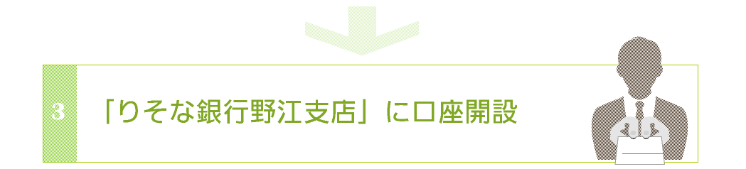 「りそな銀行野江支店」に口座開設